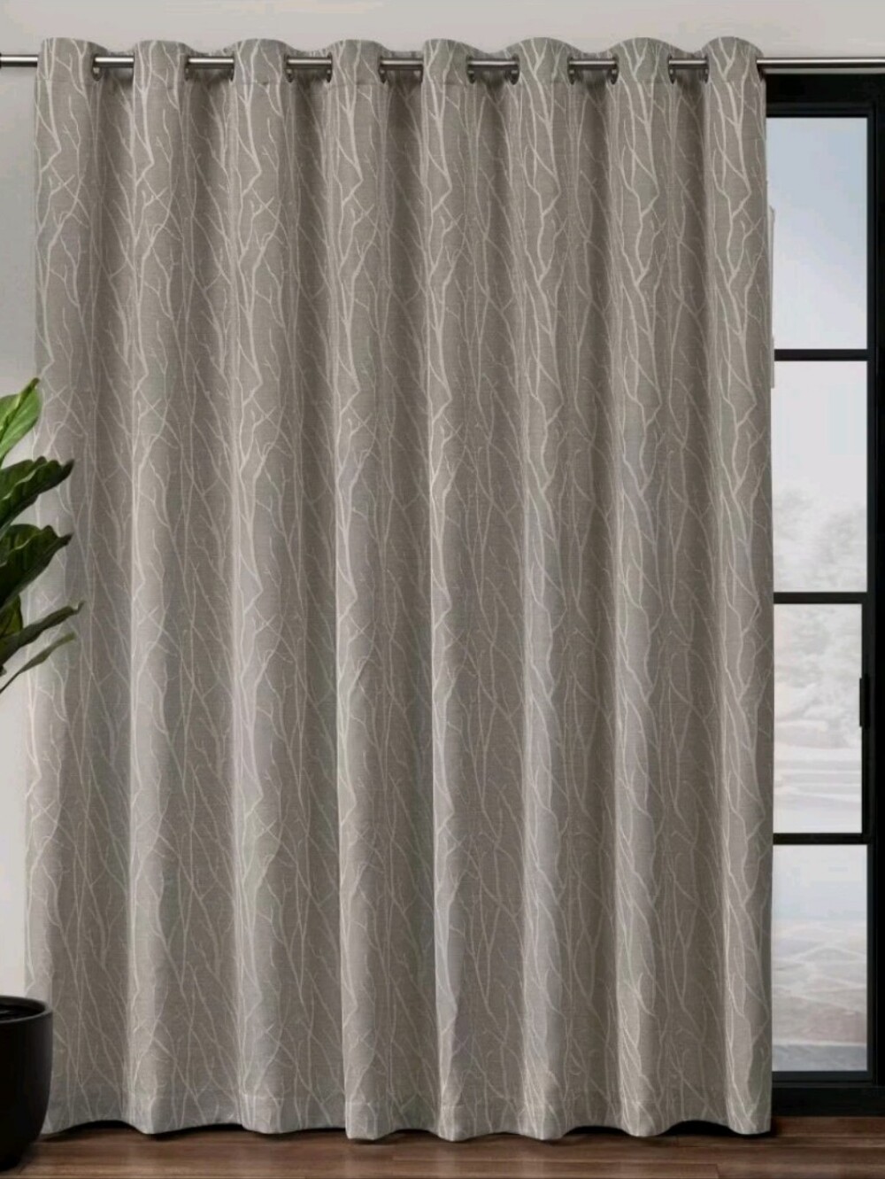 108x84" Forest Hill Patio Curtain Blackout Grommet Panel linen look